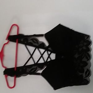 Black, lace night or lounge wear